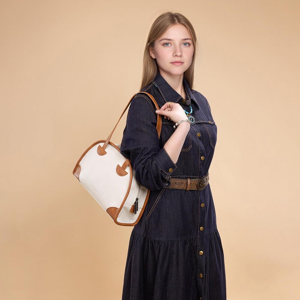 6774 Purses and Handbags , Retro Style Bowling Handbag Classic Leather - Picture 8 of 8